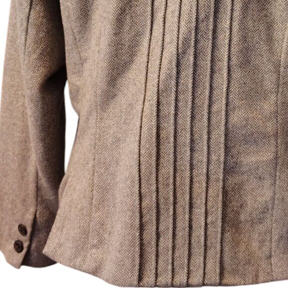 Relativity Vintage Wool Herringbone Peacoat Button Front Closure size XL womens - Picture 6 of 13